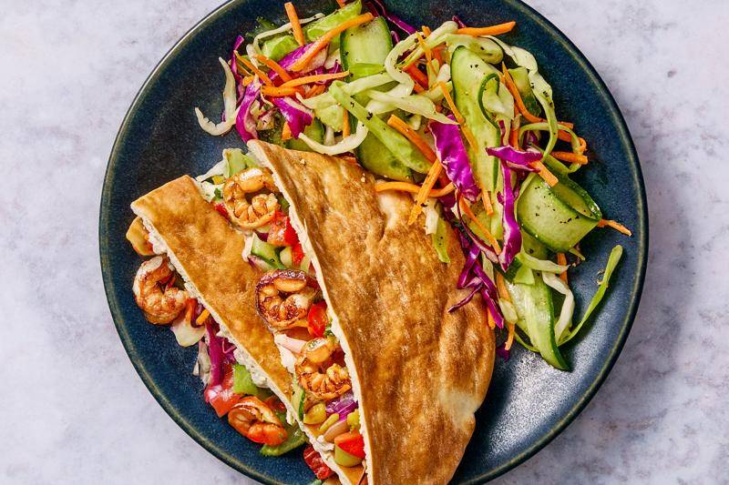 Za'atar Feta & Shrimp Pita Pockets