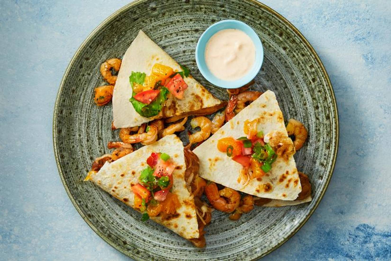 Southwest Shrimp Quesadillas