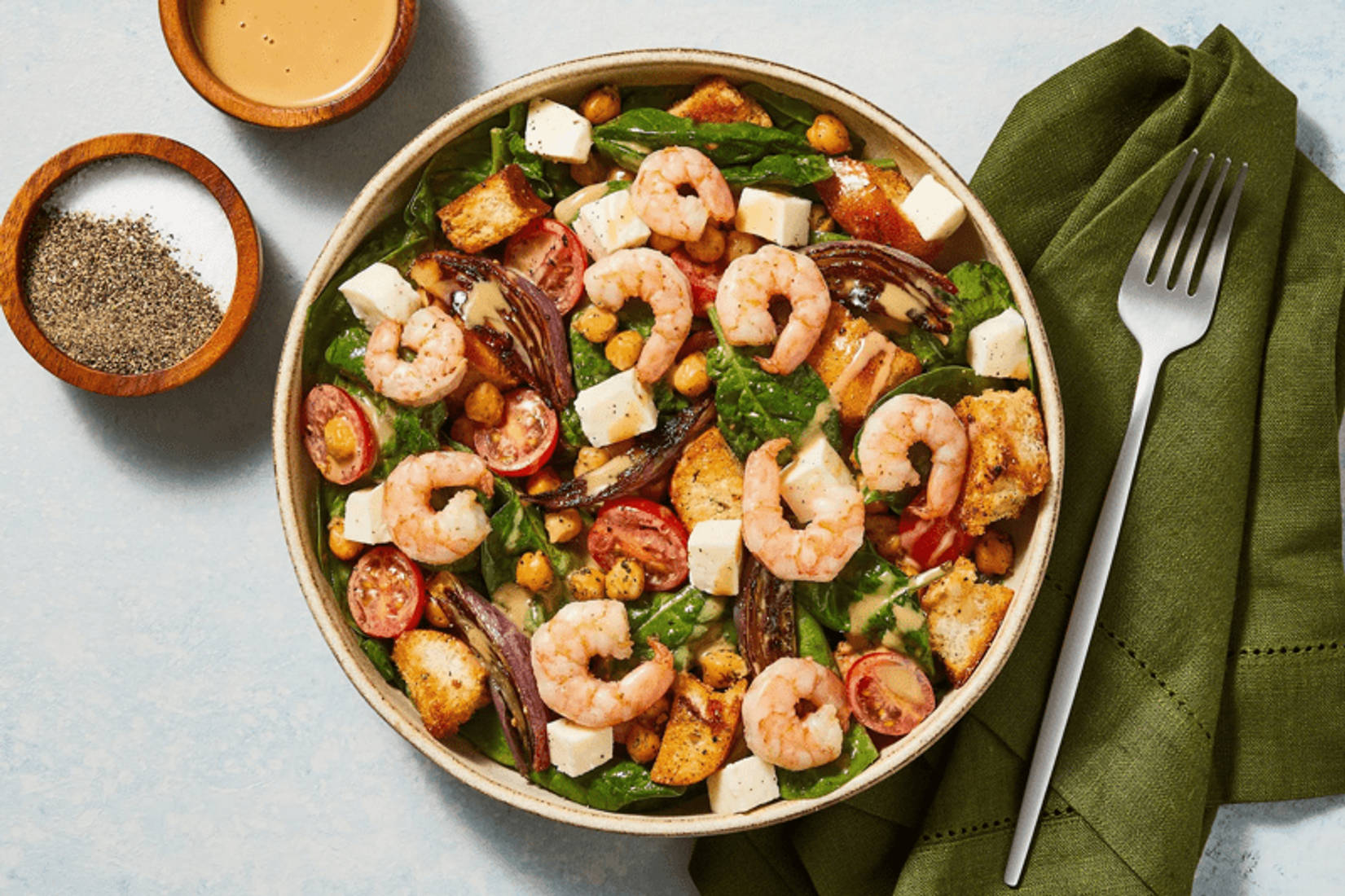 Shrimp & Spinach Caprese Salad