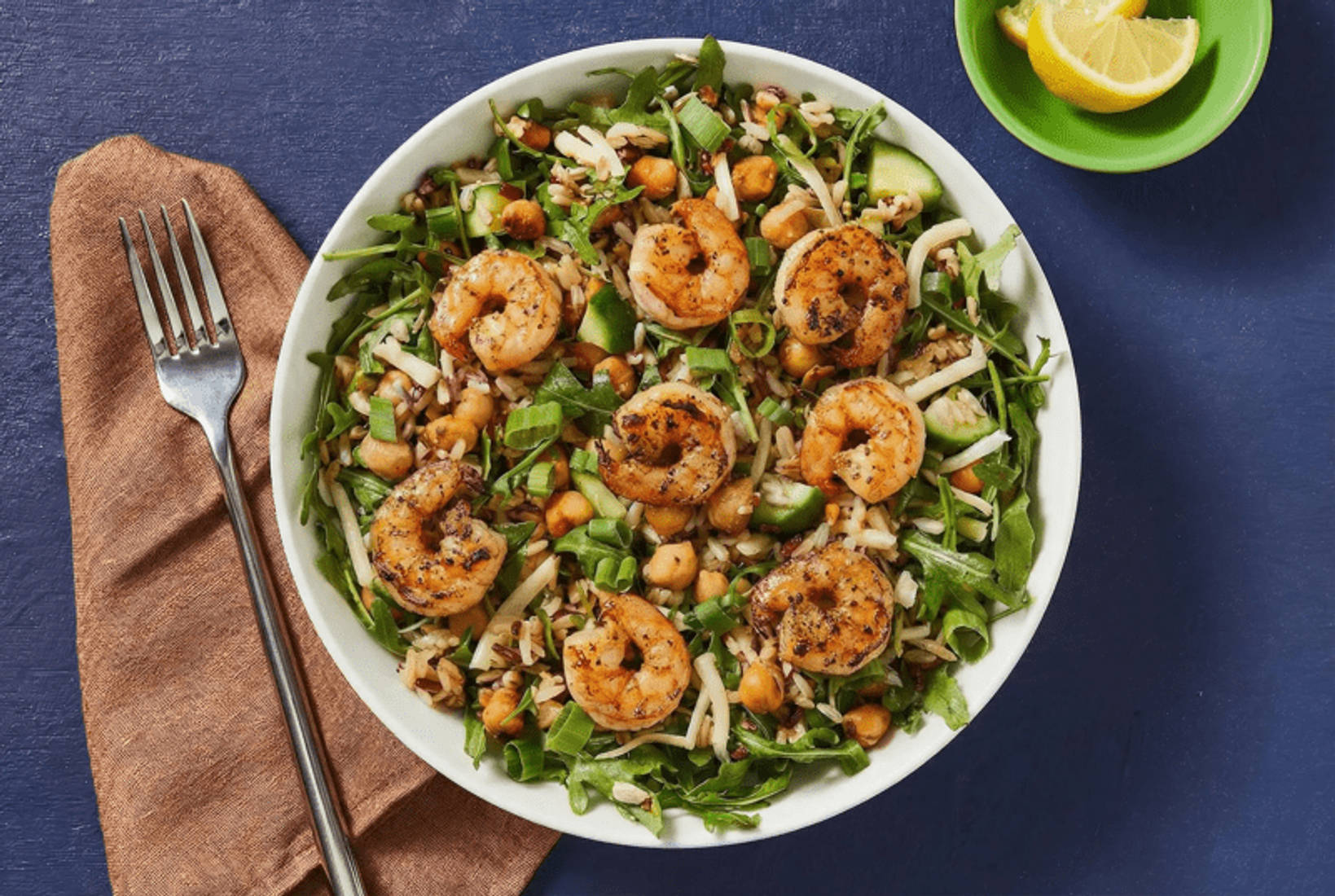 Lemony Shrimp & Arugula Grain Salad