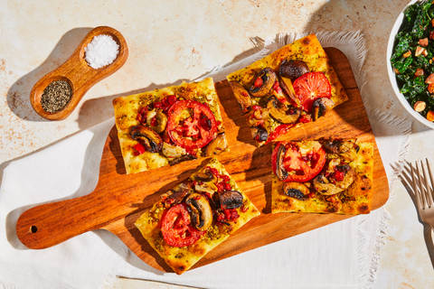 Mushroom, Artichoke & Pesto Flatbreads