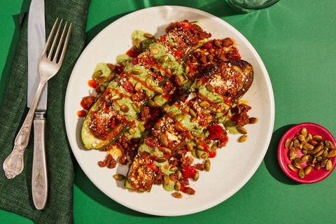 Southwest Turkey Stuffed Squash Boats
