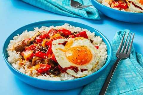 Chicken, Mushroom & Pepper Bowls
