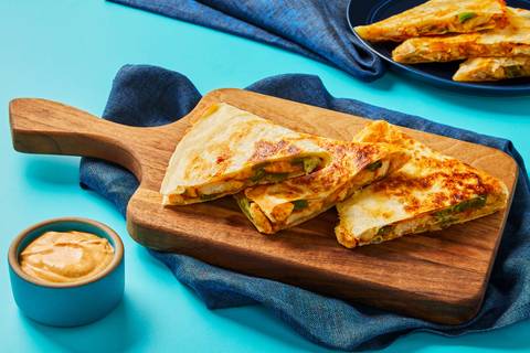 One Pan Chicken & Pepper Quesadillas