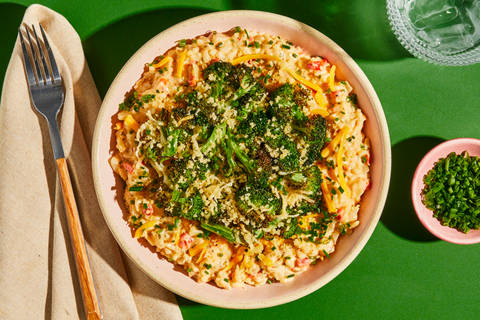 Creamy Risotto with Parmesan Broccoli