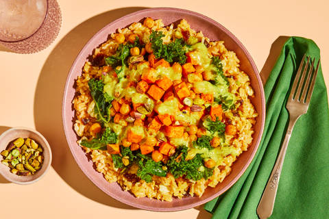 Roasted Sweet Potato & Chickpea Rice Bowls
