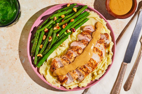 Garlic Thyme Pork Chops with Bacon