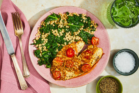 Tilapia with Pesto Tomato Sauce