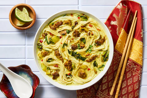 Spicy Coconut Curry Beef Noodle Soup