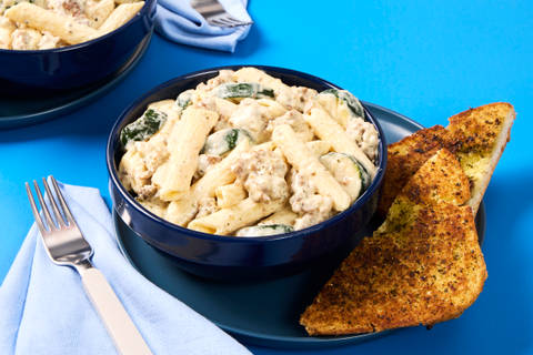 Creamy Zucchini & Chicken Sausage Penne