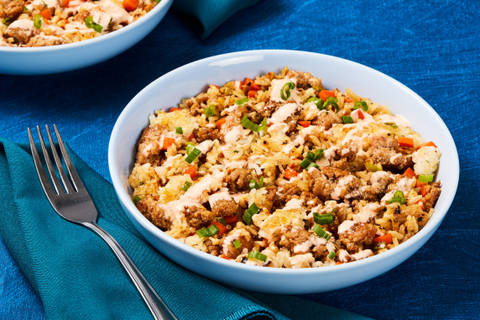 Sweet Soy & Sesame Glazed Beef Fried Rice Bowls