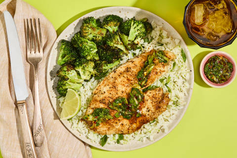 Spiced Tilapia & Shrimp with Broccoli