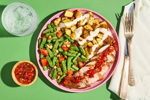 Organic Chicken with Red Pepper Sauce