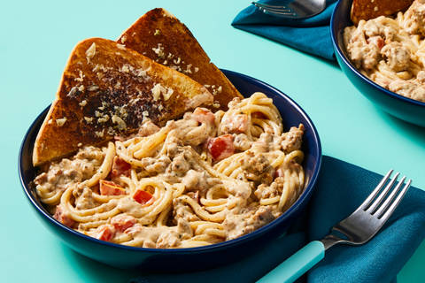 Tomato & Pork Sausage Spaghetti