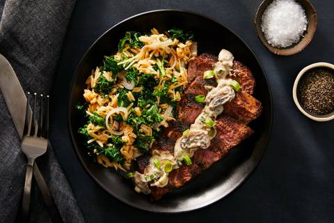 Sirloin Steak with Creamy Mushroom Sauce