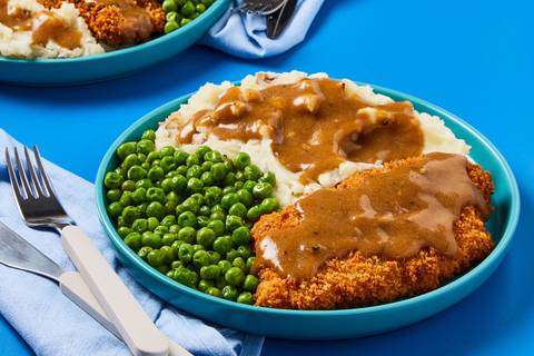 Crispy Pork Schnitzel & Brown Gravy