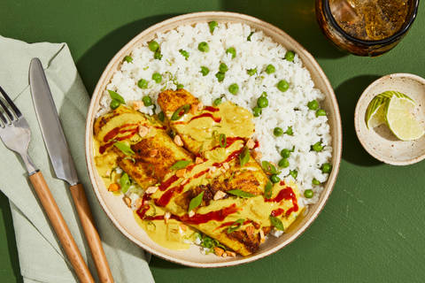 Curried Tilapia with Coconut Mango Sauce
