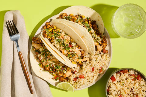 Spiced Tofu & Roasted Corn Tacos