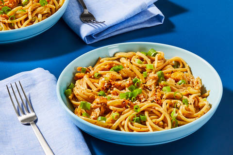 Creamy Chili Crisp Linguine with Shrimp