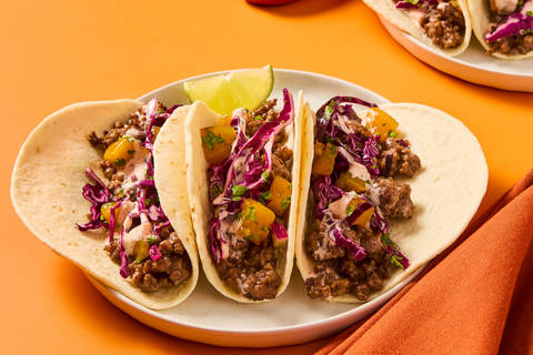 Speedy Mango Soy Glazed Beef Tacos