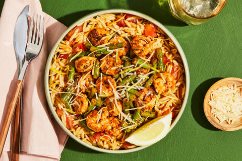 Lemon Herb Shrimp & Tomato Orzo