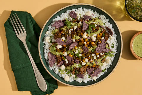 Beef, Bacon & Rice Burrito Bowls