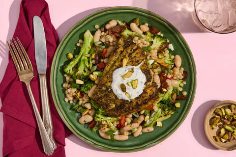 Cobia with White Bean Couscous