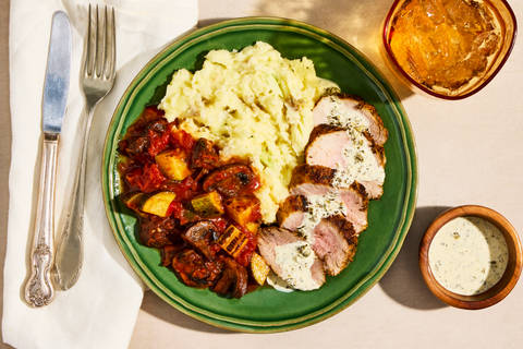 Herbed Pork Filet with Quick Ratatouille