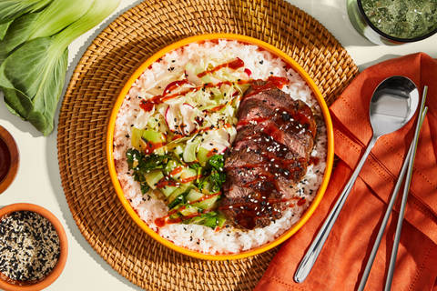 Korean Style Sirloin & Bok Choy Rice Bowls
