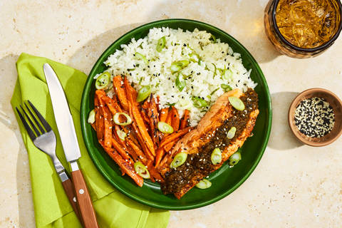 Salmon with Garlic Scallion Pan Sauce