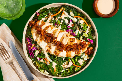 Spicy Chili Ginger Chicken Kale Salad