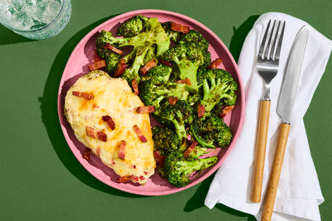 Baked Ricotta Chicken & Pesto Broccoli
