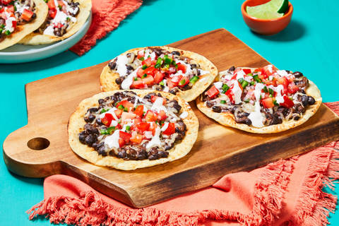 Black Bean & Pepper Jack Tostadas