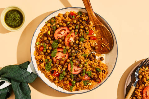 Spiced Rice & Salmon with Chickpeas