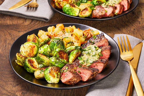 Sizzling Garlic Herb Butter Bavette Steak