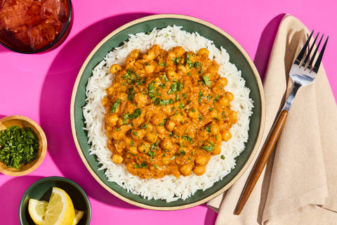 Chana Masala Curry over Brown Rice