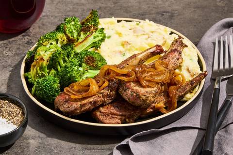 Lamb Chops & Cheddar Mashed Potatoes