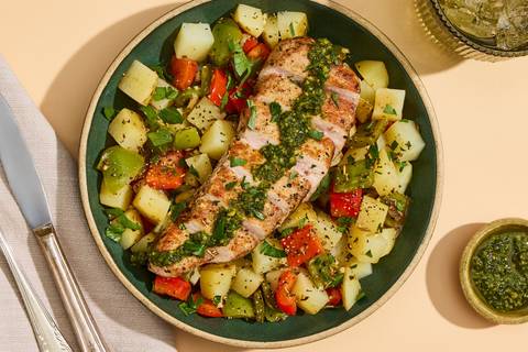 Herbed Salmon with Warm Potato Salad