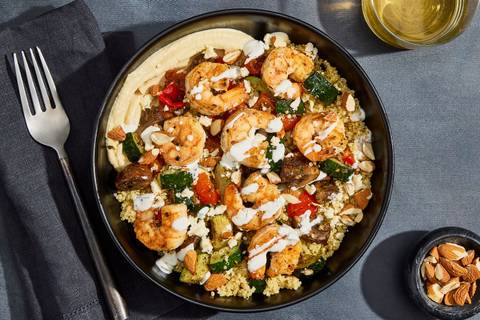 Shrimp With Za’atar Veggies & Lemony Quinoa