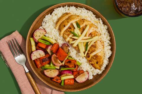 Chili Ginger Chicken with Pickled Apple