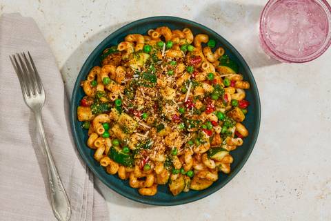 Catalan Inspired Cavatappi with Bacon