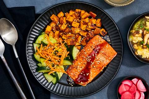 Teriyaki Salmon with Shiitake Miso Soup