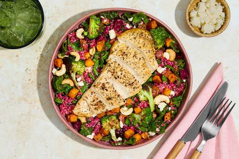 Chicken & Quinoa Beet Bowls with Feta