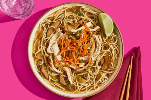 Chicken Udon Noodle Soup with Lemongrass