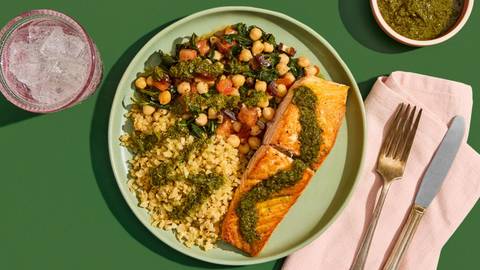 Roasted Salmon & Shrimp with Chickpeas