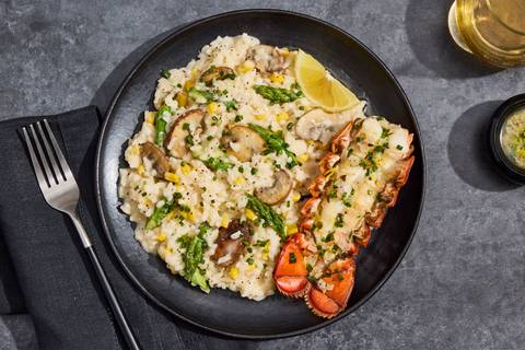 Lemon Butter Lobster Tails with Risotto
