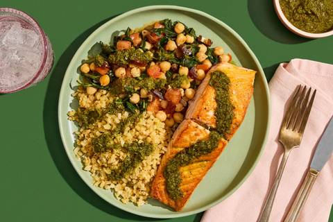 Roasted Chicken with Herbed Chickpeas