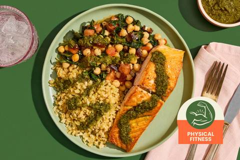 Roasted Tofu with Herbed Chickpeas