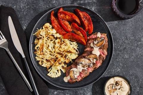 Seared Sirloin with Truffle Cream Sauce