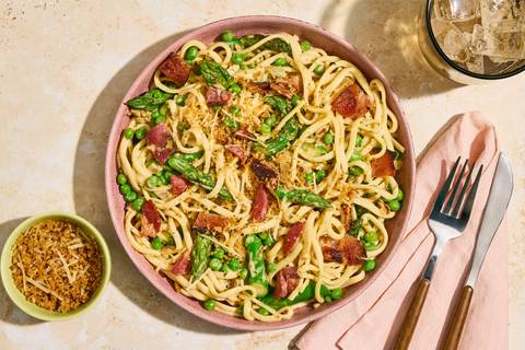 Spaghetti Primavera with Organic Chicken
